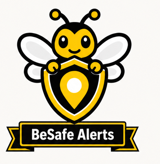 BeSafe Alerts bee and shield logo